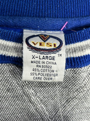 WESTSIDE STOREY VINTAGE | VINTAGE 90S KU JAYHAWKS HEAVY COLOR BLOCK GREY/BLUE/WHITE SWEATSHIRT - Westside Storey