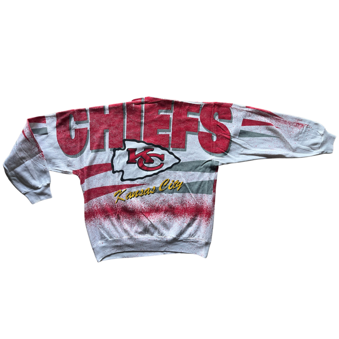 WESTSIDE STOREY VINTAGE | VINTAGE 90S AOP KC CHIEFS SWEATSHIRT - Westside Storey