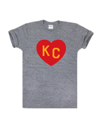 CHARLIE HUSTLE | KC HEART T-SHIRT - GREY/RED/YELLOW - Westside Storey