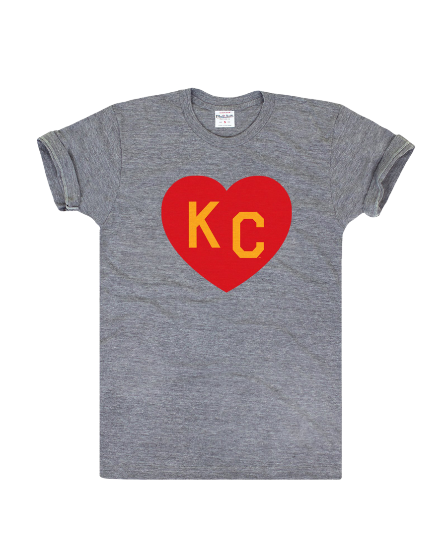 CHARLIE HUSTLE | KC HEART T-SHIRT - GREY/RED/YELLOW - Westside Storey