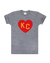 CHARLIE HUSTLE | KC HEART T-SHIRT - GREY/RED/YELLOW - Westside Storey