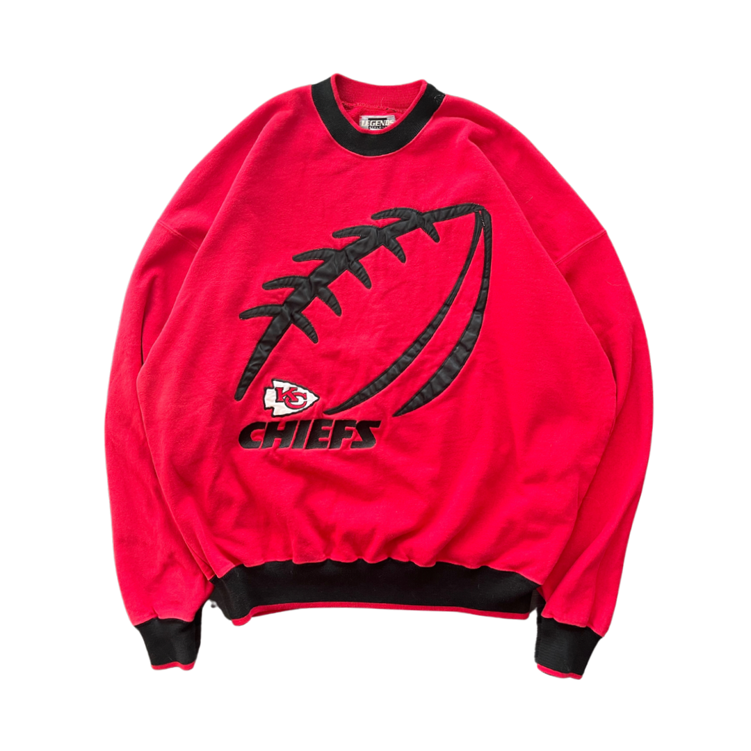 WESTSIDE STOREY VINTAGE | VINTAGE 90S LEGENDS FOOTBALL KC CHIEFS SWEATSHIRT - RED - Westside Storey