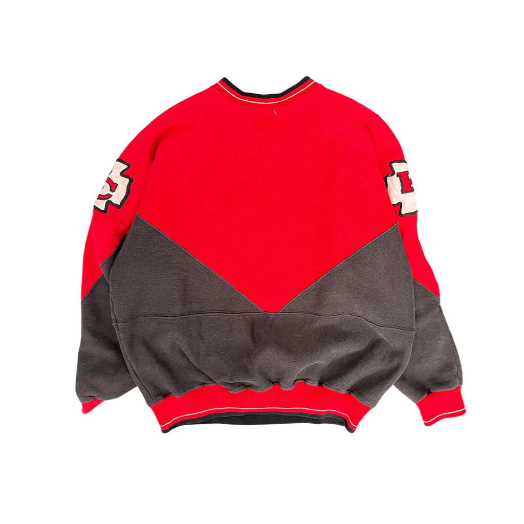 WESTSIDE STOREY VINTAGE | VINTAGE 90S LEGENDS STITCHED SPELLOUT KC CHIEFS TAYLOR SWIFT SWEATSHIRT- RED/BLACK - Westside Storey