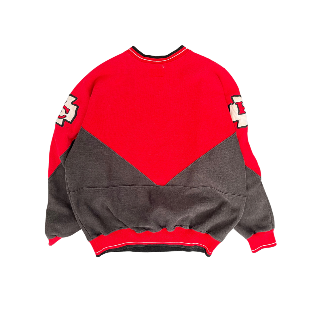 WESTSIDE STOREY VINTAGE | VINTAGE 90S LEGENDS STITCHED SPELLOUT KC CHIEFS TAYLOR SWIFT SWEATSHIRT- RED/BLACK - Westside Storey