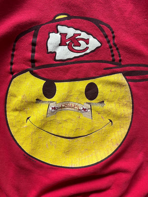 WESTSIDE STOREY VINTAGE | VINTAGE 90S SMILEY FACE CHIEFS SWEATSHIRT - Westside Storey