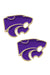 CANVAS STYLE | KANSAS STATE WILDCATS ENAMEL STUD EARRINGS - PURPLE - Westside Storey