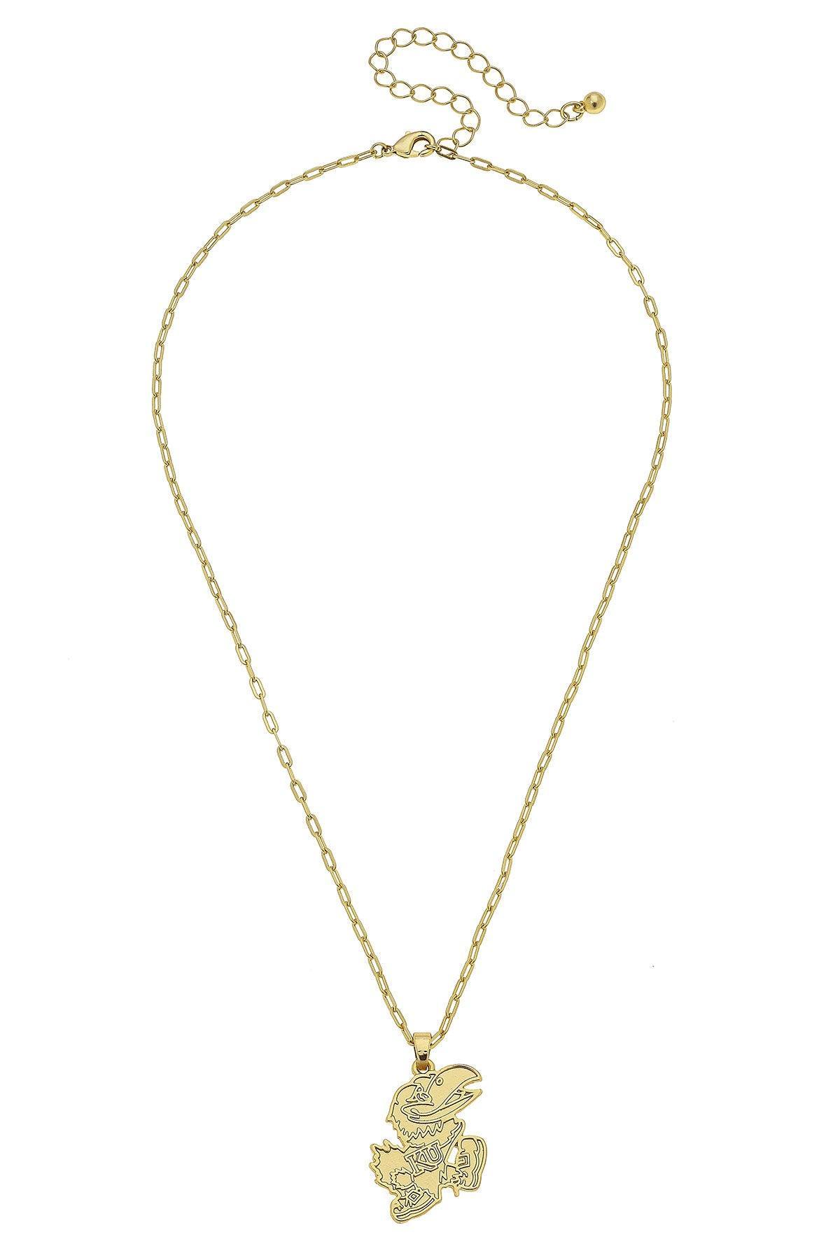 CANVAS STYLE | KANSAS JAYHAWKS 24K GOLD PLATED PENDANT NECKLACE - Westside Storey