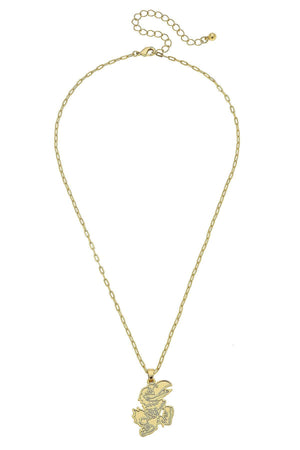 CANVAS STYLE | KANSAS JAYHAWKS 24K GOLD PLATED PENDANT NECKLACE - Westside Storey