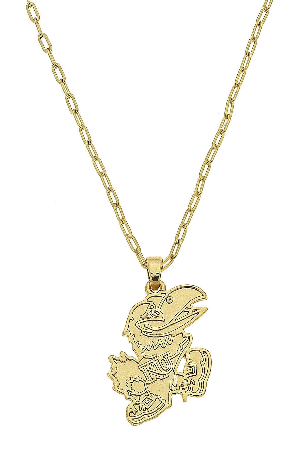 CANVAS STYLE | KANSAS JAYHAWKS 24K GOLD PLATED PENDANT NECKLACE - Westside Storey