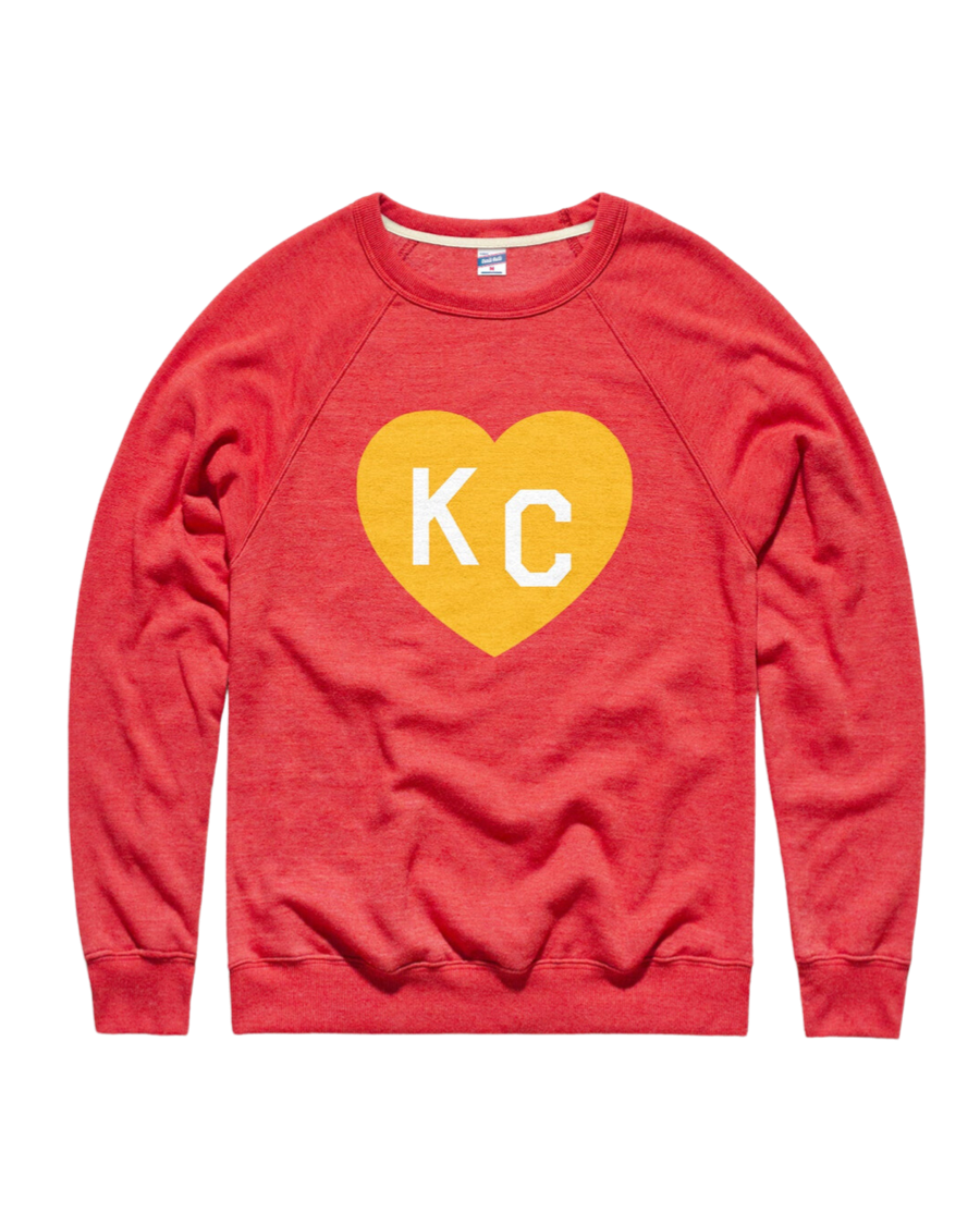 CHARLIE HUSTLE | KC HEART SWEATSHIRT - RED/YELLOW