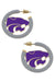 CANVAS STYLE | KANSAS STATE WILDCATS ENAMEL LOGO EARRINGS - PURPLE/GRAY - Westside Storey