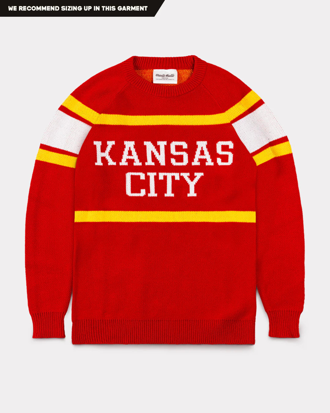 CHARLIE HUSTLE |  KANSAS CITY STRIPES SWEATER (RED)