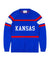 CHARLIE HUSTLE |  KANSAS JAYHAWKS KNIT SWEATER - ROYAL BLUE - Westside Storey