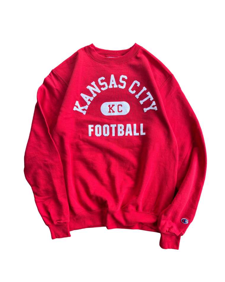 1KC | LOCKER FOOTBALL CREW FLEECE - RED