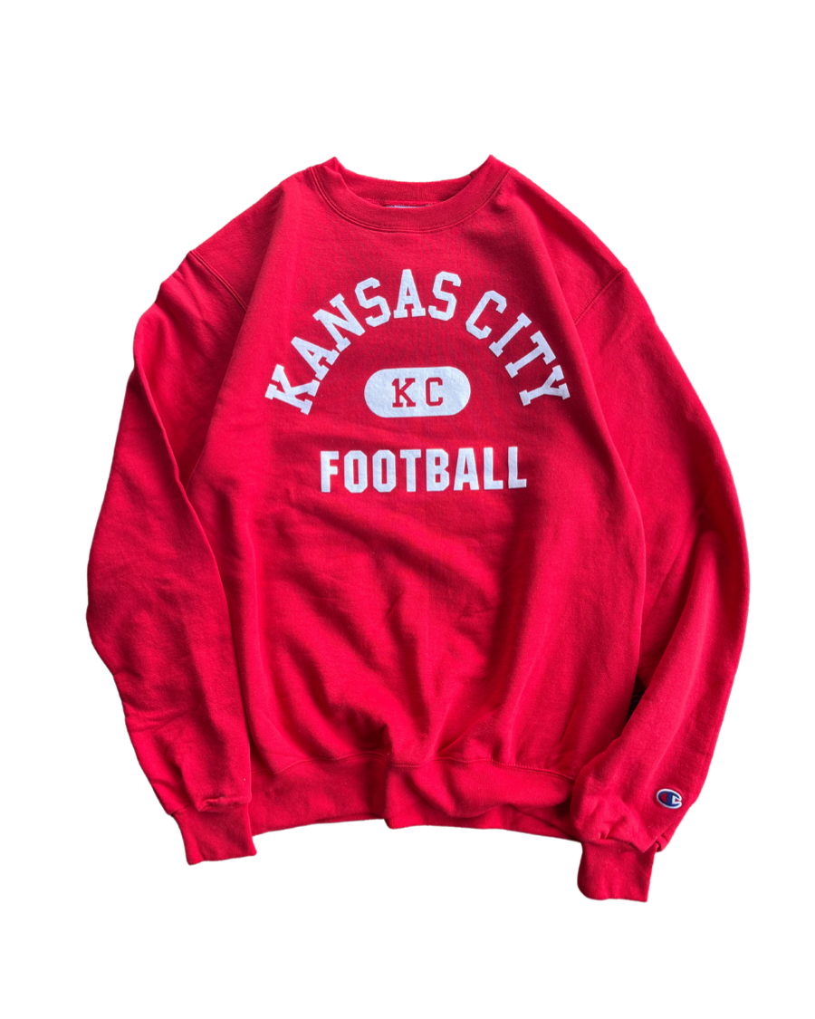 1KC | LOCKER FOOTBALL CREW FLEECE - RED