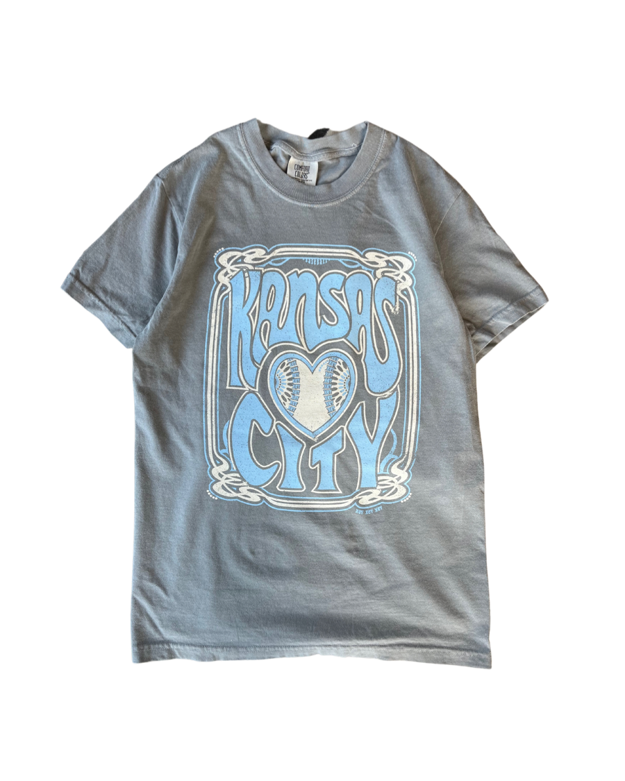 1KC | TACHA TEE - GREY / BLUE - Westside Storey