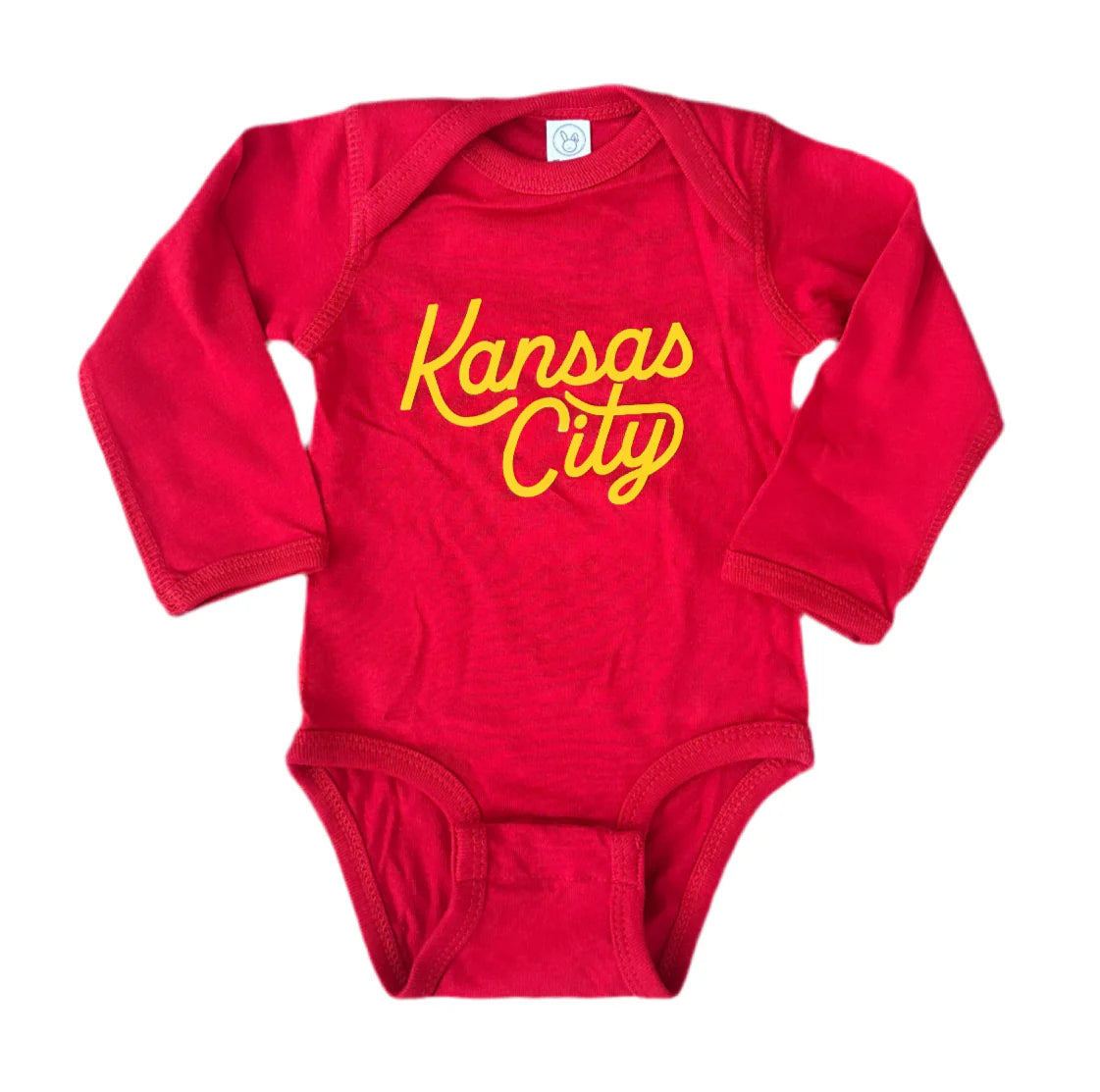 CARLY RAE STUDIO | KC SCRIPT LONG SLEEVE ONESIE (RED) Carly Rae Studio