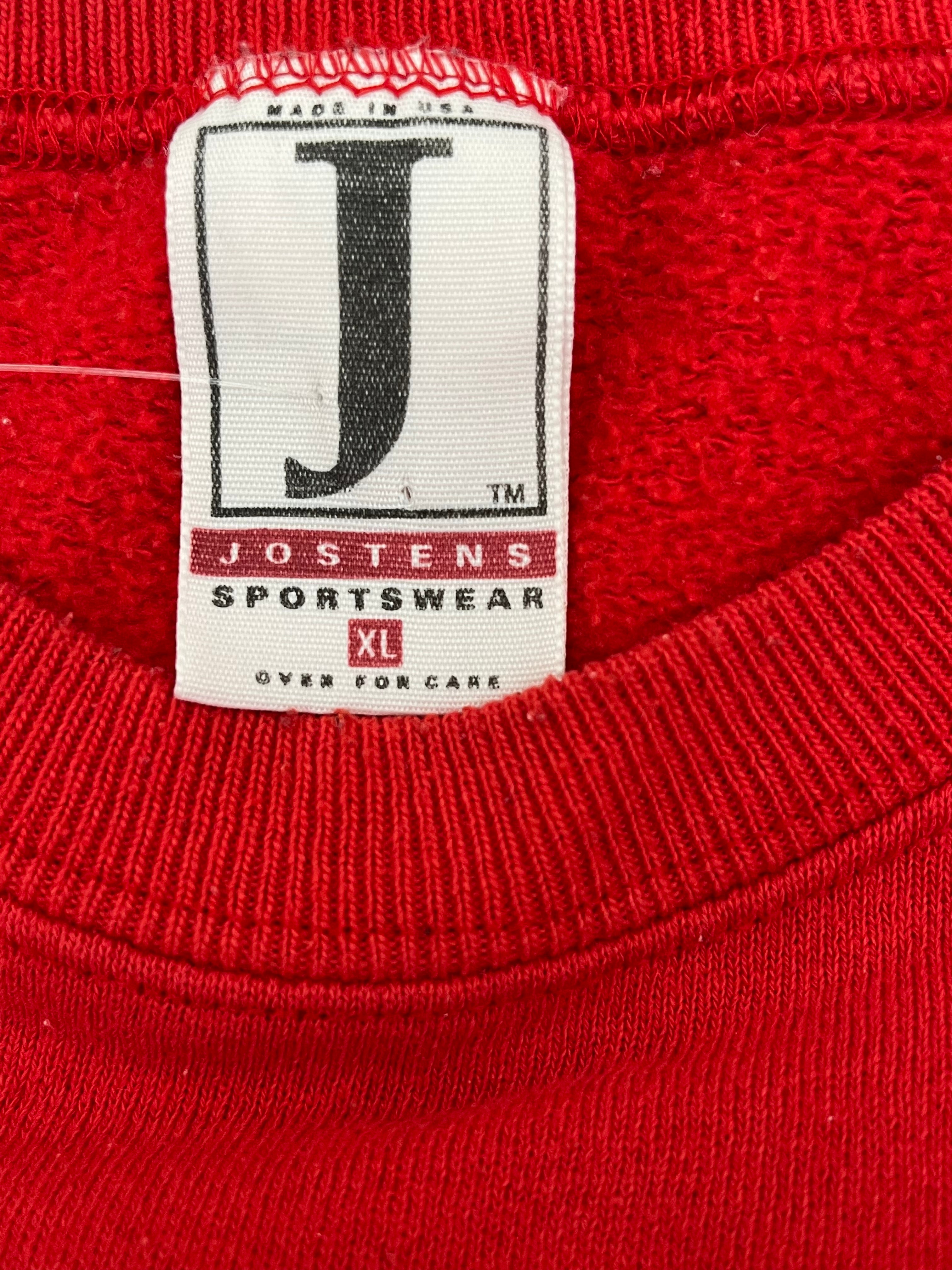 VINTAGE Josten Sportswear Red Kansas City Chiefs Sweatshirt Youth Size L  14/16 *