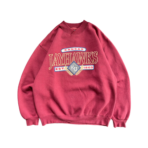 WESTSIDE STOREY VINTAGE | VINTAGE 90S KU JAYHAWKS MAROON HEAVY SWEATSHIRT - Westside Storey
