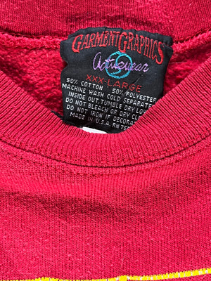WESTSIDE STOREY VINTAGE | VINTAGE 90S LOONEY TUNES BUGS TAZ KC CHIEFS SWEATSHIRT - RED - Westside Storey