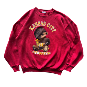 WESTSIDE STOREY VINTAGE | VINTAGE 90S TEDDY BEAR KC CHIEFS SWEATSHIRT - Westside Storey