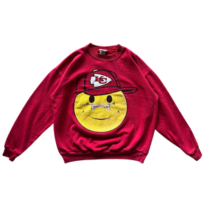 WESTSIDE STOREY VINTAGE | VINTAGE 90S SMILEY FACE CHIEFS SWEATSHIRT - Westside Storey