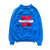 WESTSIDE STOREY VINTAGE | VINTAGE 90S BLOCK K JAYHAWKS KU COLLARED SWEATSHIRT- BLUE - Westside Storey