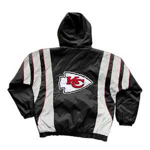 WESTSIDE STOREY VINTAGE | VINTAGE Y2K STARTER THURSDAY NIGHT FOOTBALL SPECIAL EDITION KC CHIEFS PUFFER JACKET - BLACK - Westside Storey