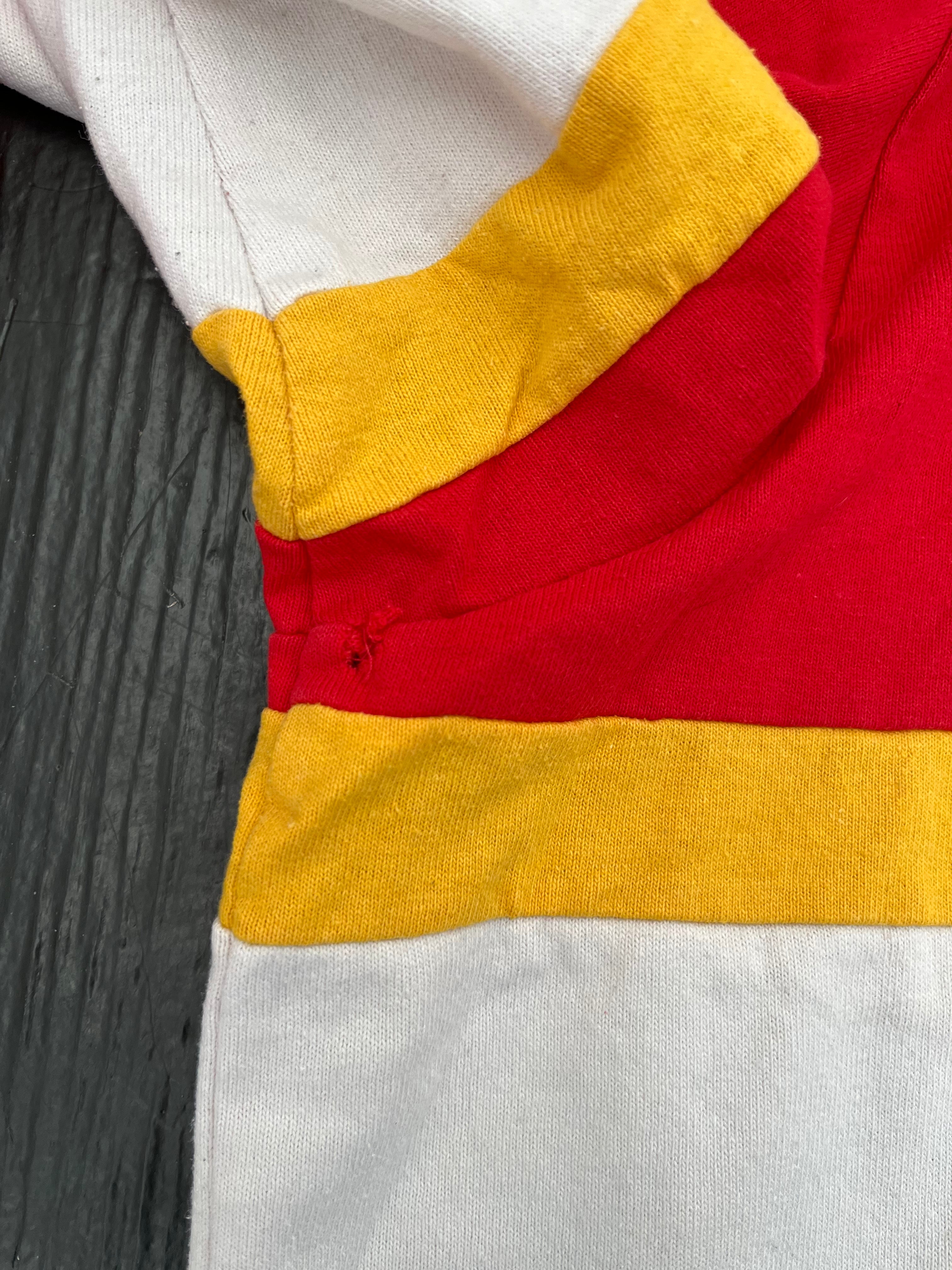 WESTSIDE STOREY VINTAGE | VINTAGE 90S NUTMEG RUGBY STYLE KC CHIEFS POLO LONGSLEEVE SHIRT- RED - Westside Storey