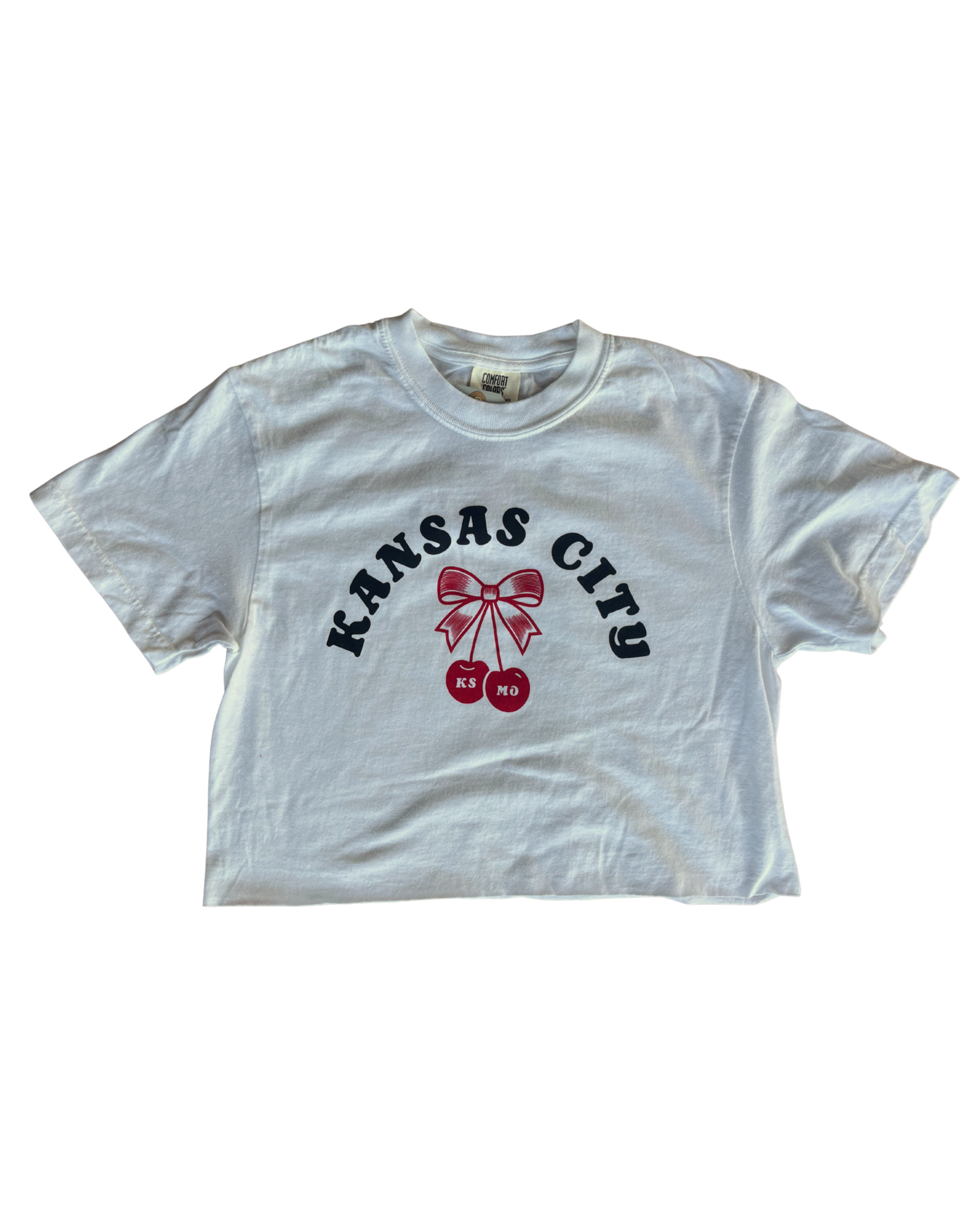 1KC | CHERRY CROP TEE - WHITE 1KC