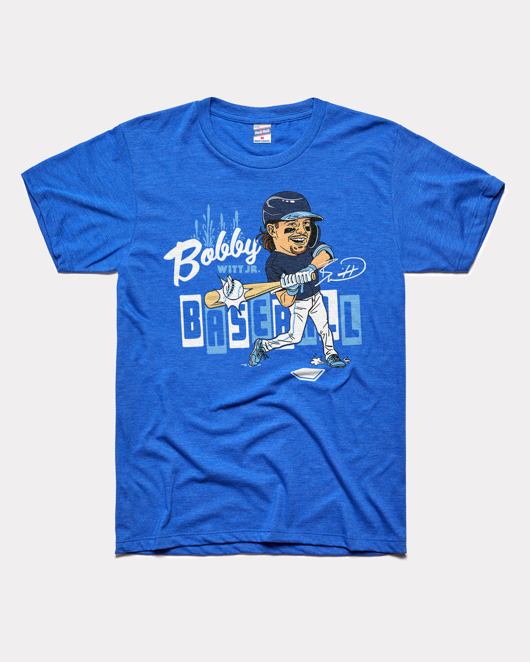 CHARLIE HUSTLE | BOBBY WITT CARICATURE TEE - BLUE Charlie Hustle
