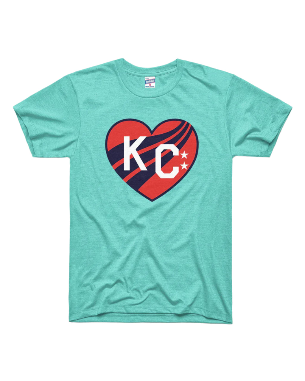 CHARLIE HUSTLE | KC CURRENT HEART CREST TEE - TEAL - Westside Storey
