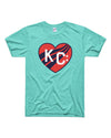 CHARLIE HUSTLE | KC CURRENT HEART CREST TEE - TEAL