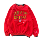 WESTSIDE STOREY VINTAGE | VINTAGE 90S PROLINE EMBROIDERED KC CHIEFS SWEATSHIRT - RED - Westside Storey