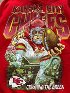 WESTSIDE STOREY VINTAGE | VINTAGE 1994 SALEM CRUSHING GREEN AOP HEAVY KC CHIEFS SWEATSHIRT - RED - Westside Storey