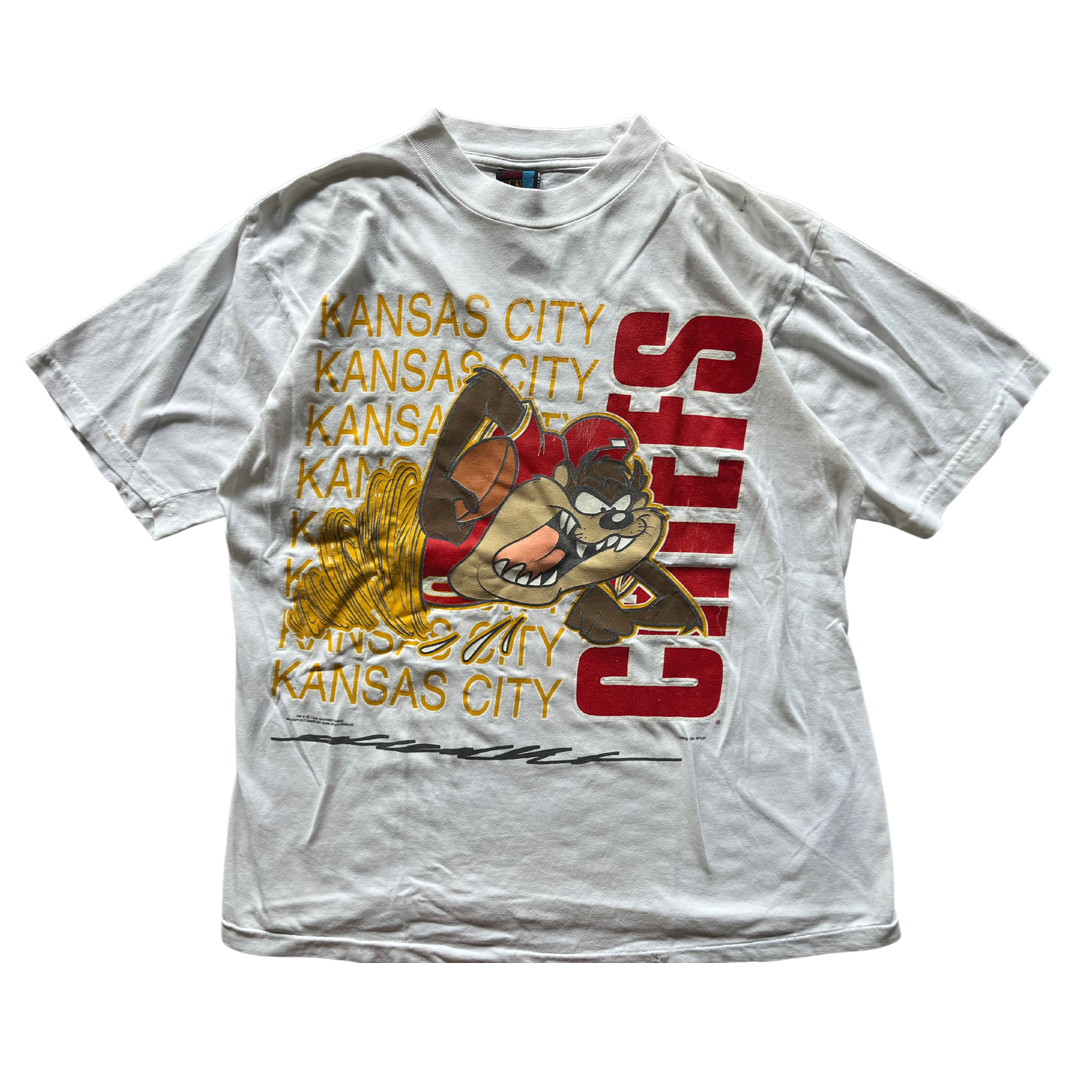 WESTSIDE STOREY VINTAGE | VINTAGE 1994 TAZ TORNADO KC CHIEFS T-SHIRT- AS IS - Westside Storey
