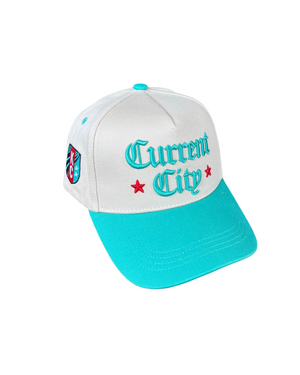 MADE MOBB | CURRENT CITY SNAPBACK - TEAL/CREAM - Westside Storey