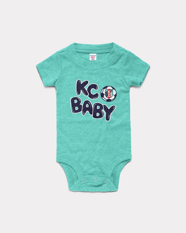 CHARLIE HUSTLE | KIDS KC BABY ONESIE (TEAL)