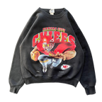 WESTSIDE STOREY VINTAGE | VINTAGE 90S NUTMEG KC CHIEFS FOOTBALL PLAYER SWEATSHIRT - BLACK - Westside Storey
