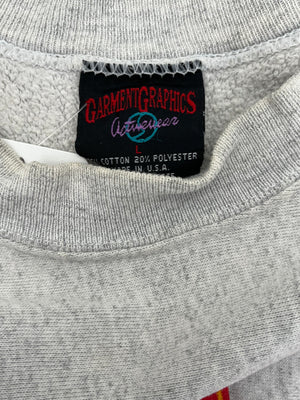WESTSIDE STOREY VINTAGE | VINTAGE 90S RARE AOP GARFIELD KC CHIEFS SWEATSHIRT- GREY - Westside Storey