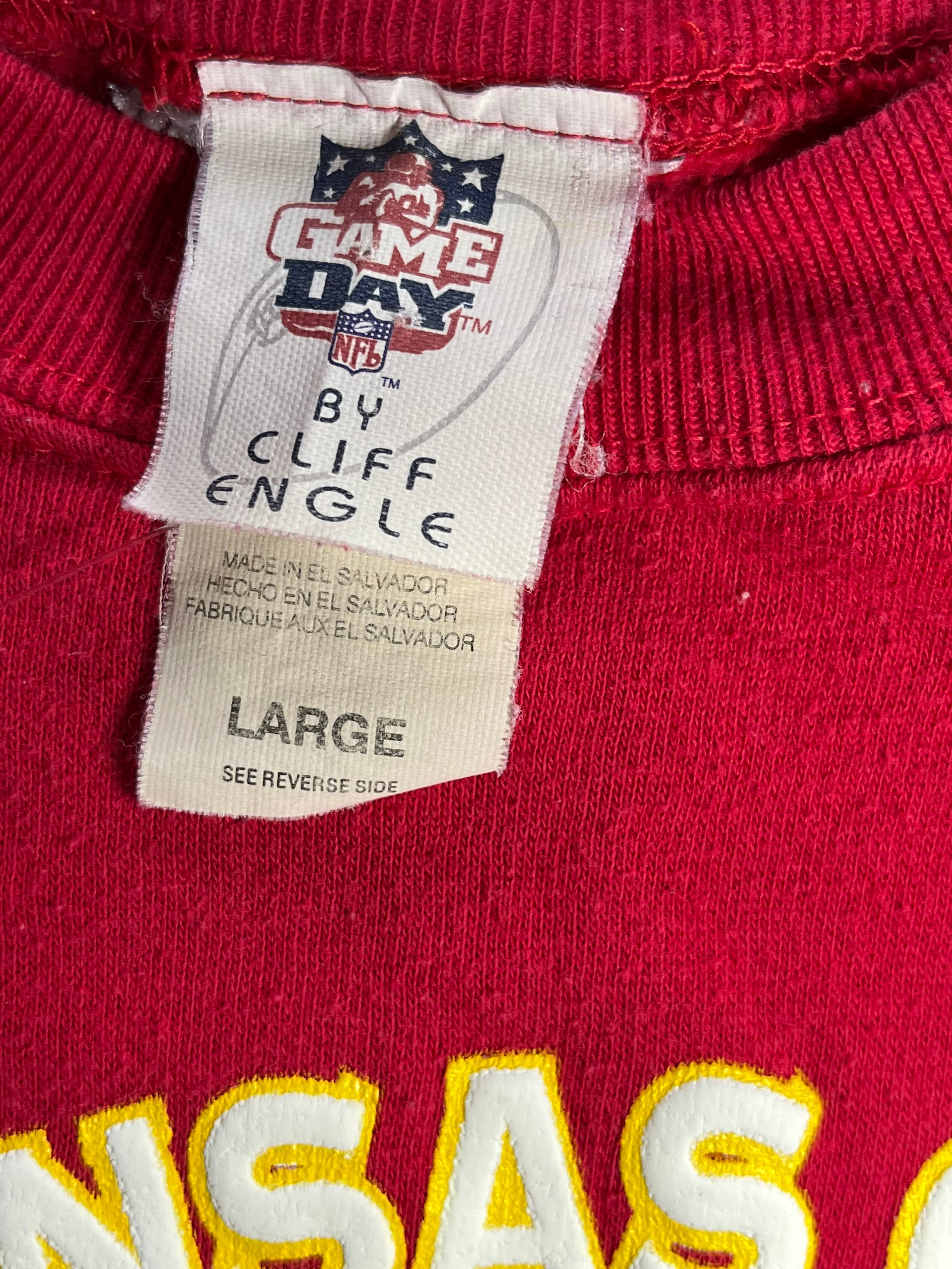 WESTSIDE STOREY VINTAGE | VINTAGE 1996 TEDDY BEAR KC CHIEFS SWEATSHIRT - RED - Westside Storey