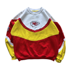 WESTSIDE STOREY VINTAGE | VINTAGE 90S APEX KC CHIEFS COLOR BLOCK SWEATSHIRT- WHITE/YELLOW/RED - Westside Storey