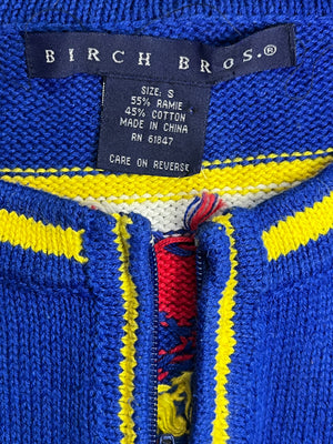 WESTSIDE STOREY VINTAGE | VINTAGE 90S KU JAYHAWKS CARDIGAN BLUE/YELLOW SWEATER - Westside Storey