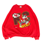 WESTSIDE STOREY VINTAGE | VINTAGE 90S KC WOLF CHIEFS SWEATSHIRT- RED - Westside Storey
