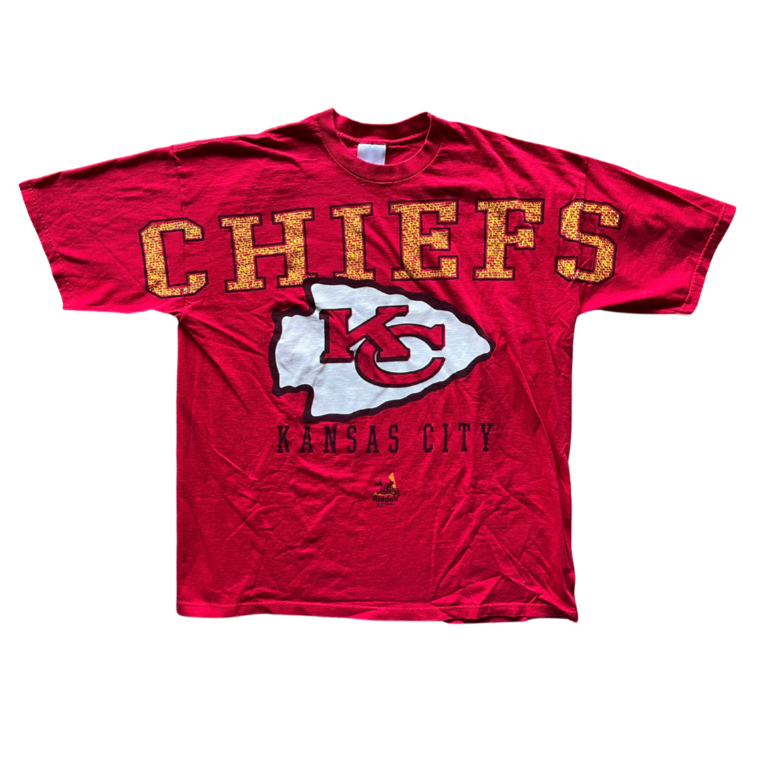 WESTSIDE STOREY VINTAGE | VINTAGE 90S RIDDELL KC CHIEFS SPELLOUT T-SHIRT - Westside Storey