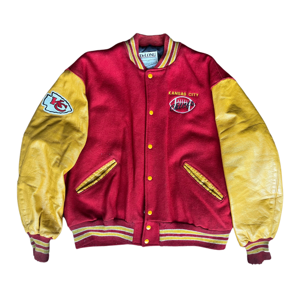 WESTSIDE STOREY VINTAGE | VINTAGE 80S KC CHIEFS LETTERMAN JACKET - Westside Storey