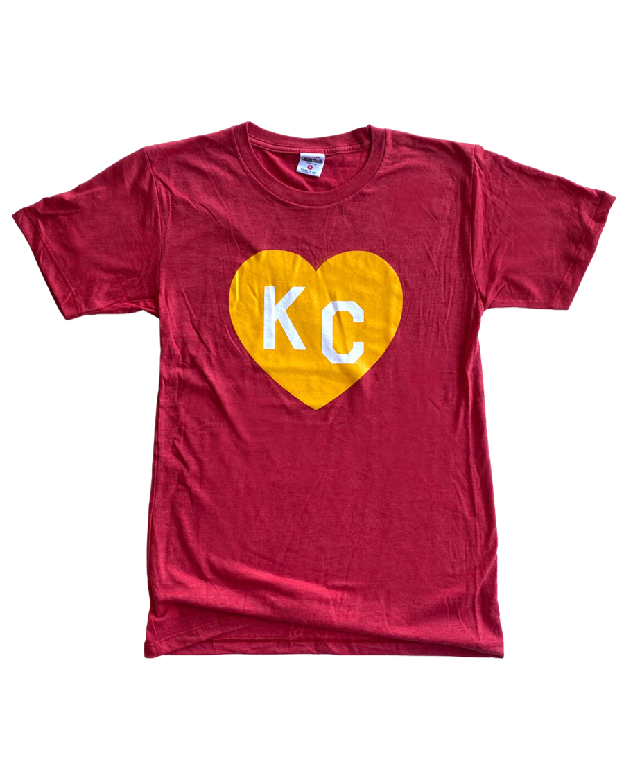 CHARLIE HUSTLE | KC HEART T-SHIRT - RED/GOLD - Westside Storey