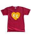 CHARLIE HUSTLE | KC HEART T-SHIRT - RED/GOLD