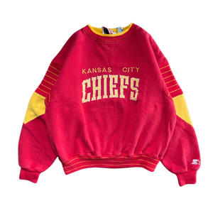 WESTSIDE STOREY VINTAGE | VINTAGE RARE 80S STARTER KC CHIEFS SWEATSHIRT- RED - Westside Storey