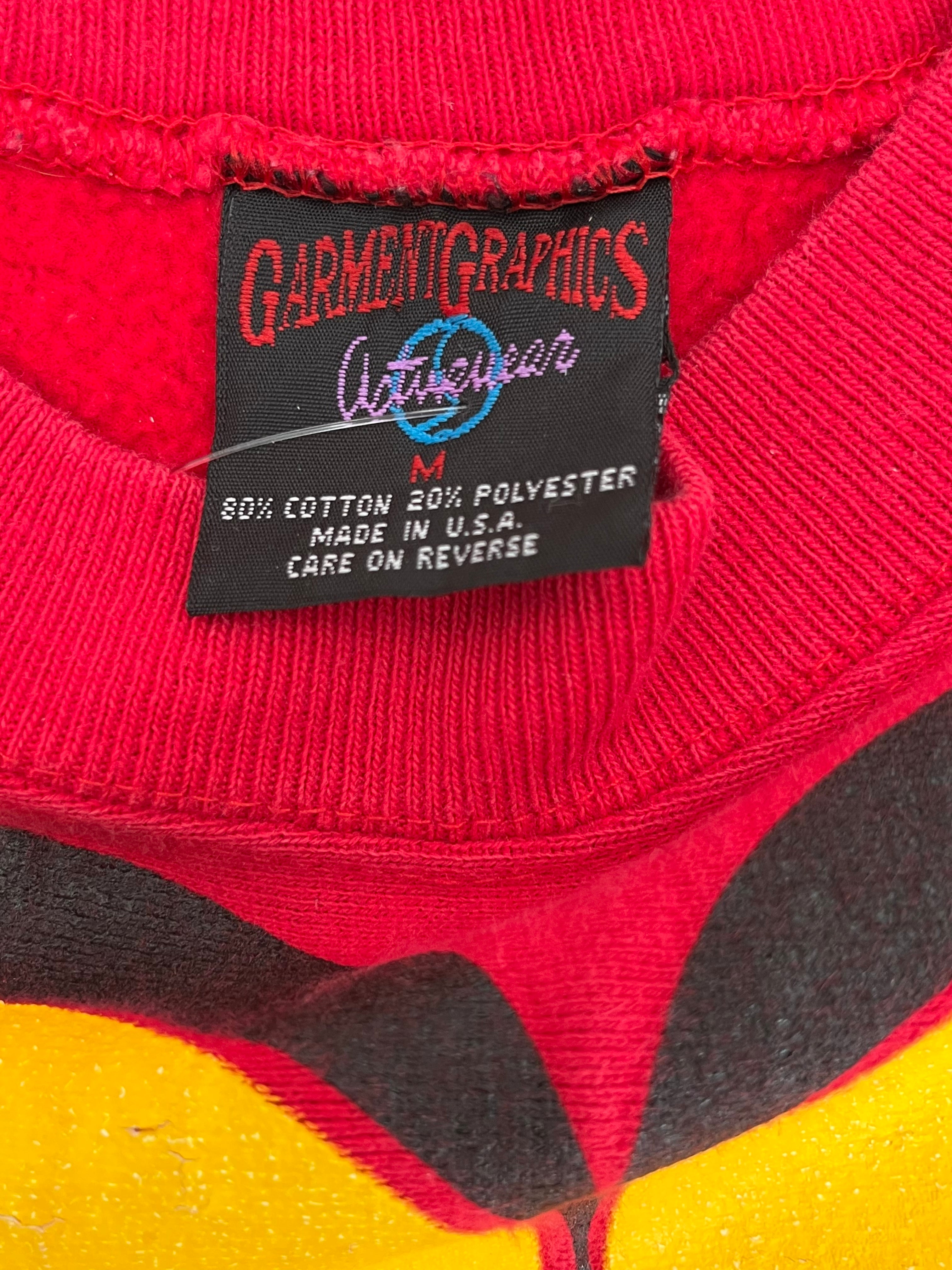 WESTSIDE STOREY VINTAGE | VINTAGE 90S AOP RARE SNOOPY SPELLOUT KC CHIEFS SWEATSHIRT- RED - Westside Storey